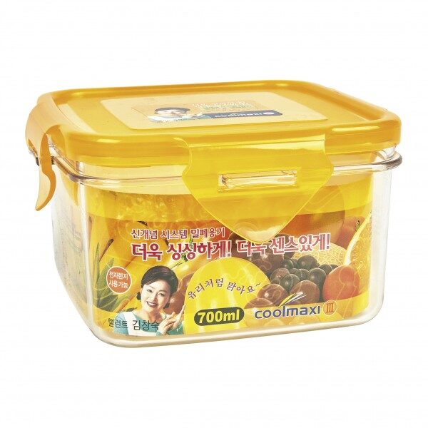 국산 정사각 밀폐용기 반찬통 김치통 3호 700ml