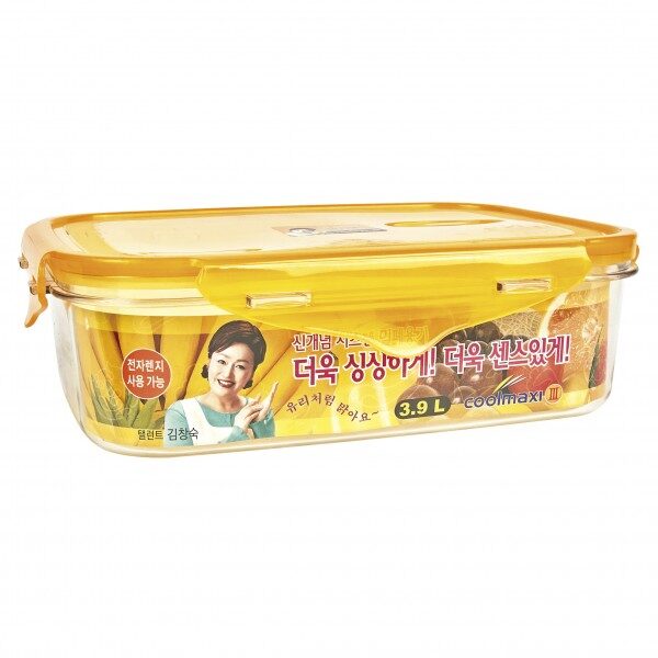 국산 직사각 밀폐용기 반찬통 김치통 7호 3.9L