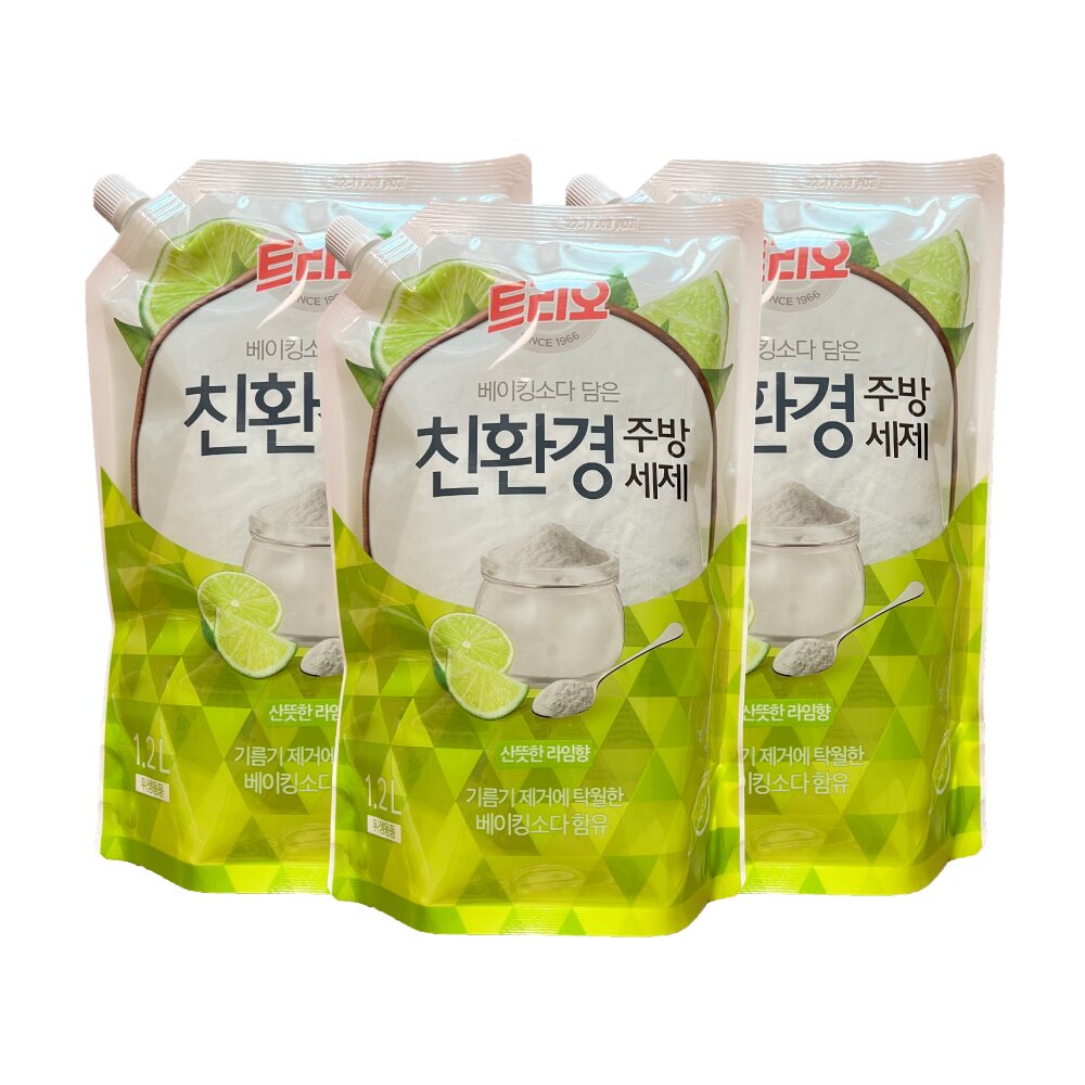 베이킹소다 담은 친환경 주방세제 산뜻한 라임향 리필 1.2L x 3개