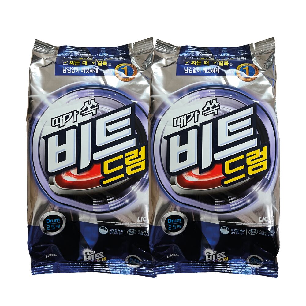 가루세제 리필 2.5kg x 2개 드럼용 세탁 분말 드럼세탁기 세제