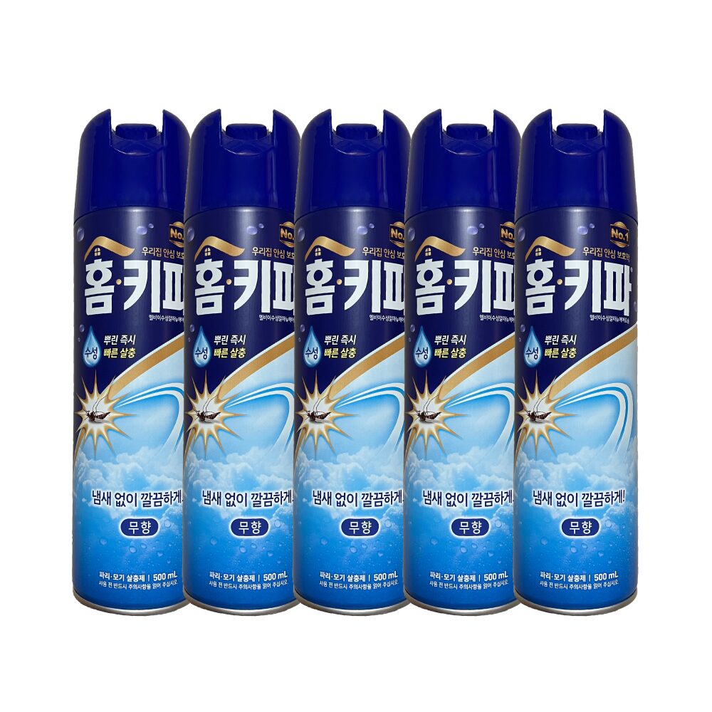 홈키파 엘비이 수성 알파 뉴 에어졸 무향 500ml x 5개 파리 모기 살충제