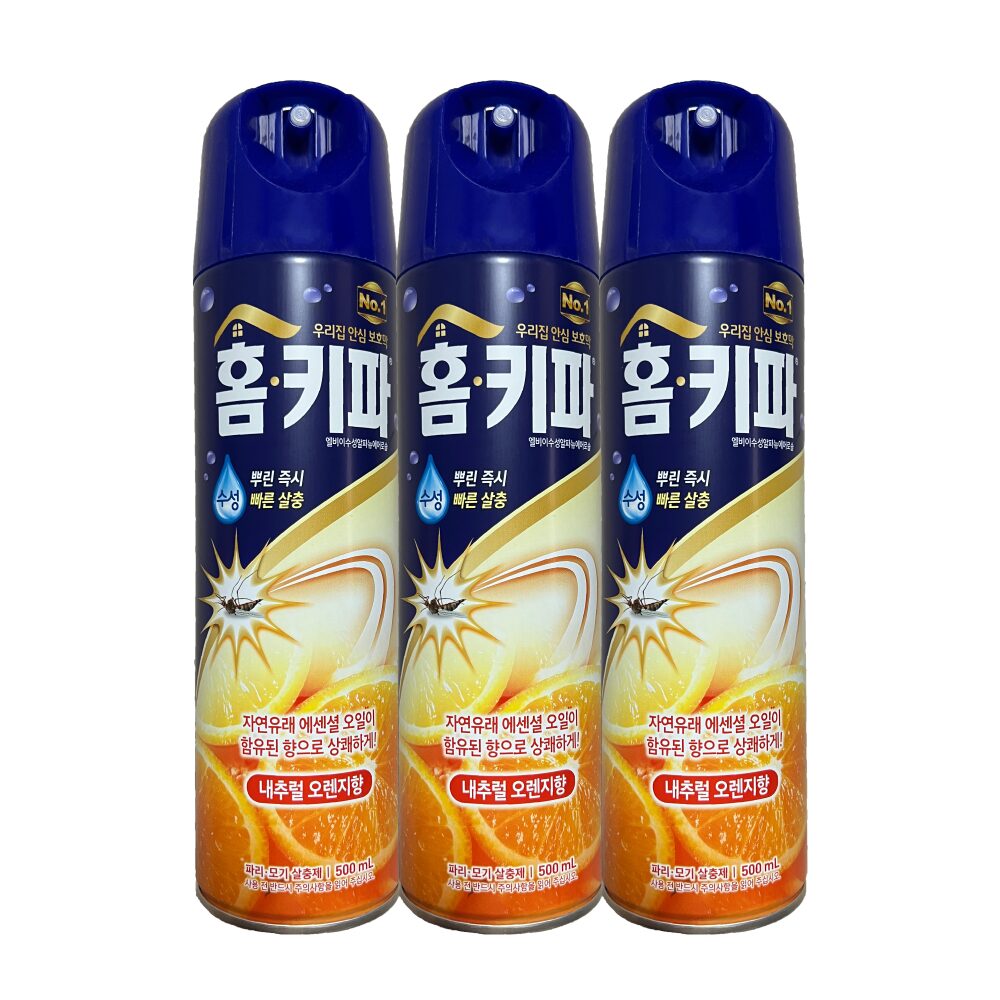 홈키파 수성 내추럴 오렌지향 에어졸 500ml x 3개