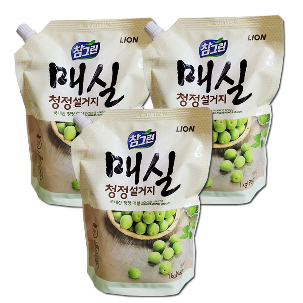 매실 청정설거지 주방세제 캡 리필 960ml x 3개
