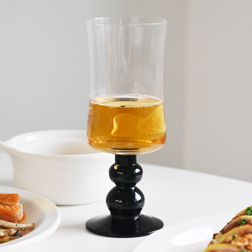 레트로 블랙 쥬스 와인잔 고블렛잔 360ml