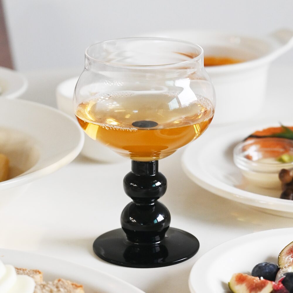 레트로 블랙 와인잔 고블렛잔 400ml