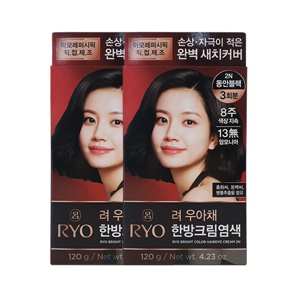 려 우아채 염색약 새치크림 2N 동안블랙 x2