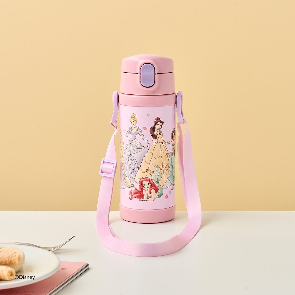 디즈니 디즈니 프린세스 보온 빨대컵 400ML 어깨끈 포함