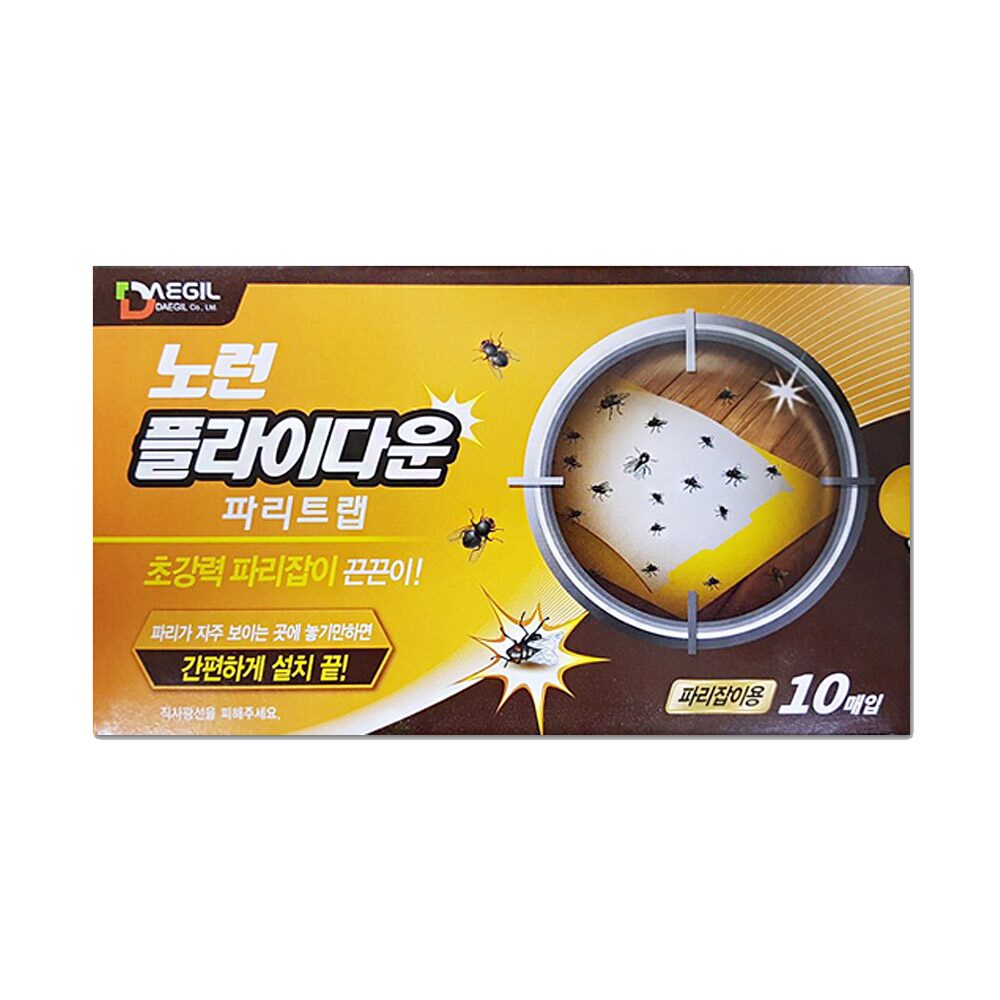 날파리 초파리 끈끈이 노런 플라이다운 1갑 10매
