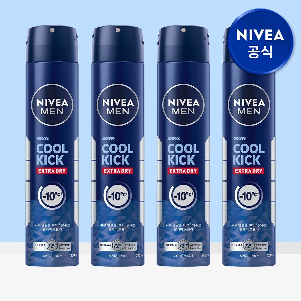 맨 데오드란트 스프레이 쿨 킥 200ml 4개