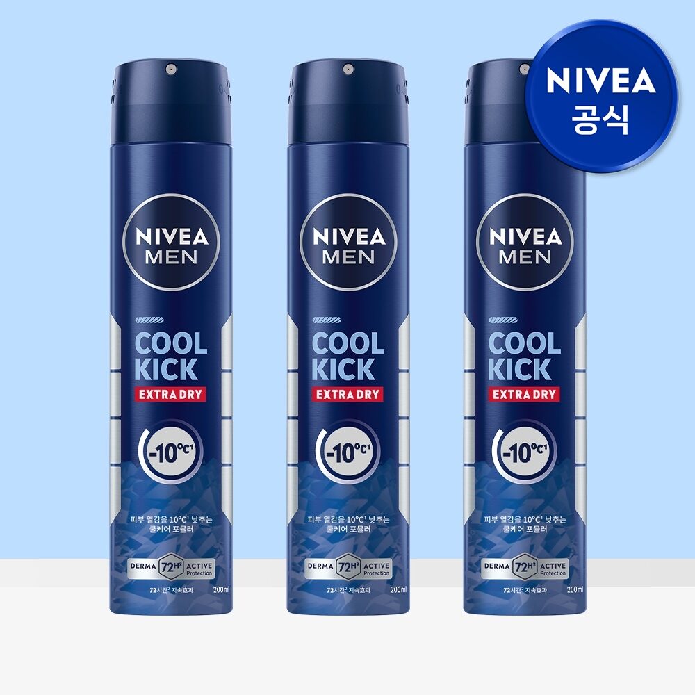 맨 데오드란트 스프레이 쿨 킥 200ml 3개