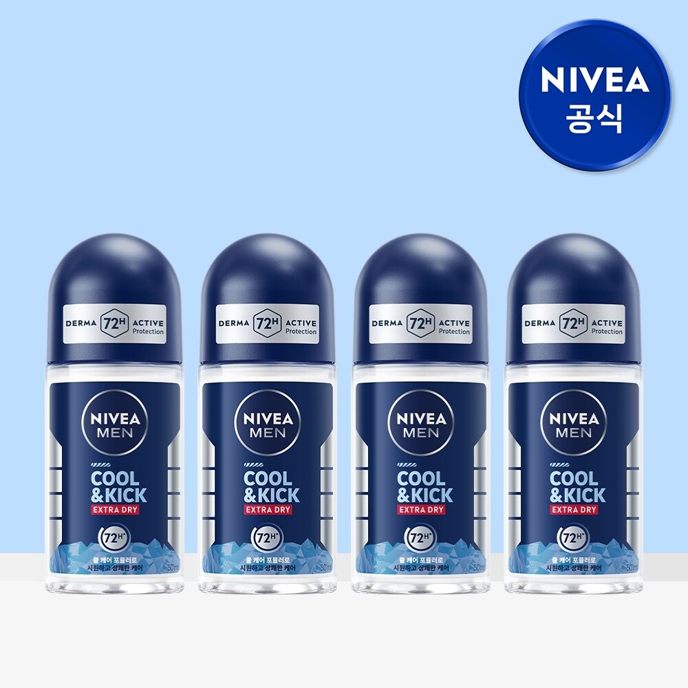 맨 데오드란트 롤온 쿨 앤 킥 50ml 4개