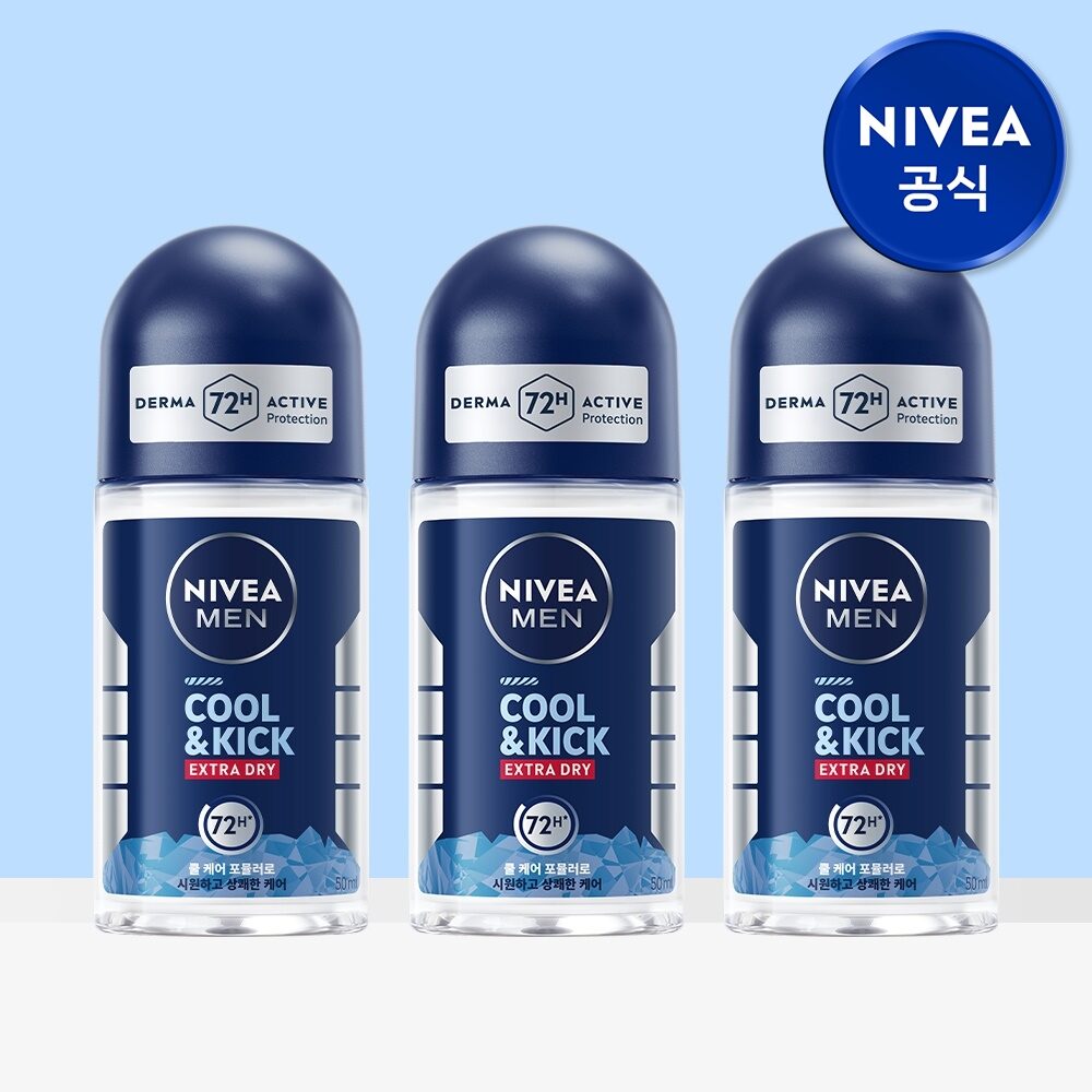 맨 데오드란트 롤온 쿨 앤 킥 50ml 3개