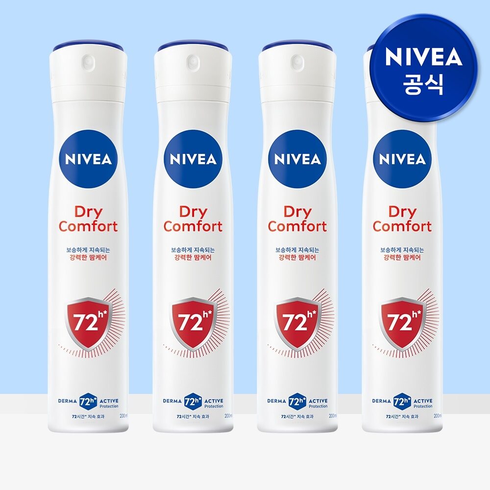 데오드란트 스프레이 드라이콤포트 200ml 4개