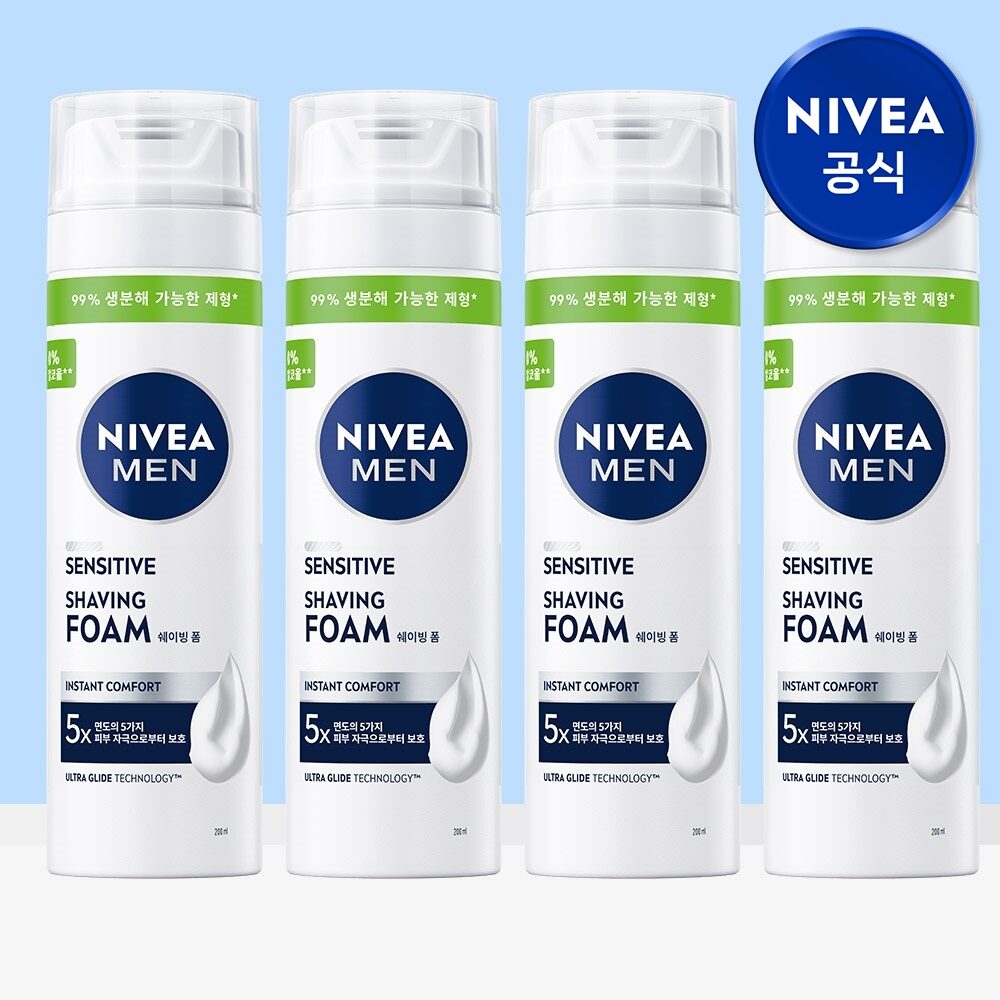 맨 센서티브 쉐이빙 폼 200ml 4개