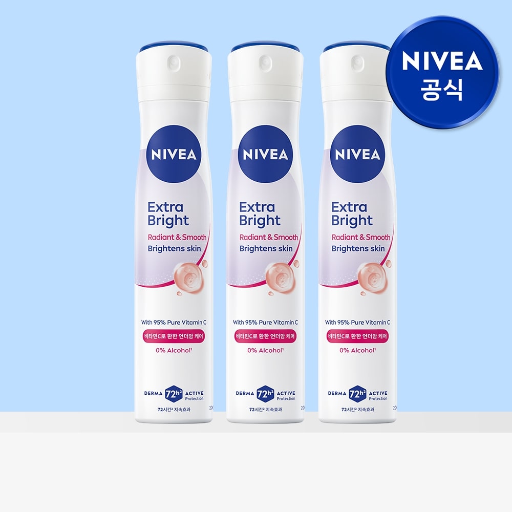 데오드란트 스프레이 엑스트라 브라이트 200ml 3개