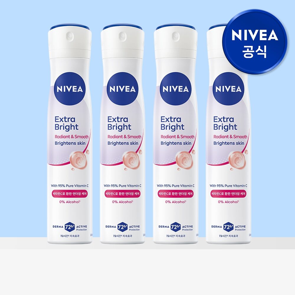 데오드란트 스프레이 엑스트라 브라이트 200ml 4개