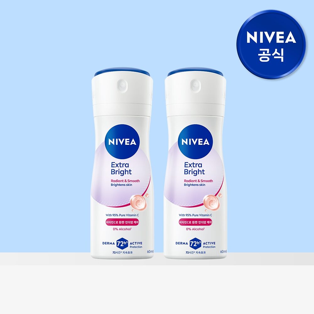 데오드란트 스프레이 엑스트라 브라이트 60ml 2개
