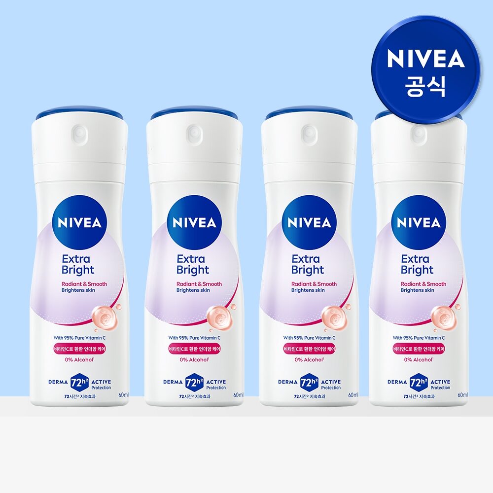 데오드란트 스프레이 엑스트라 브라이트 60ml 4개