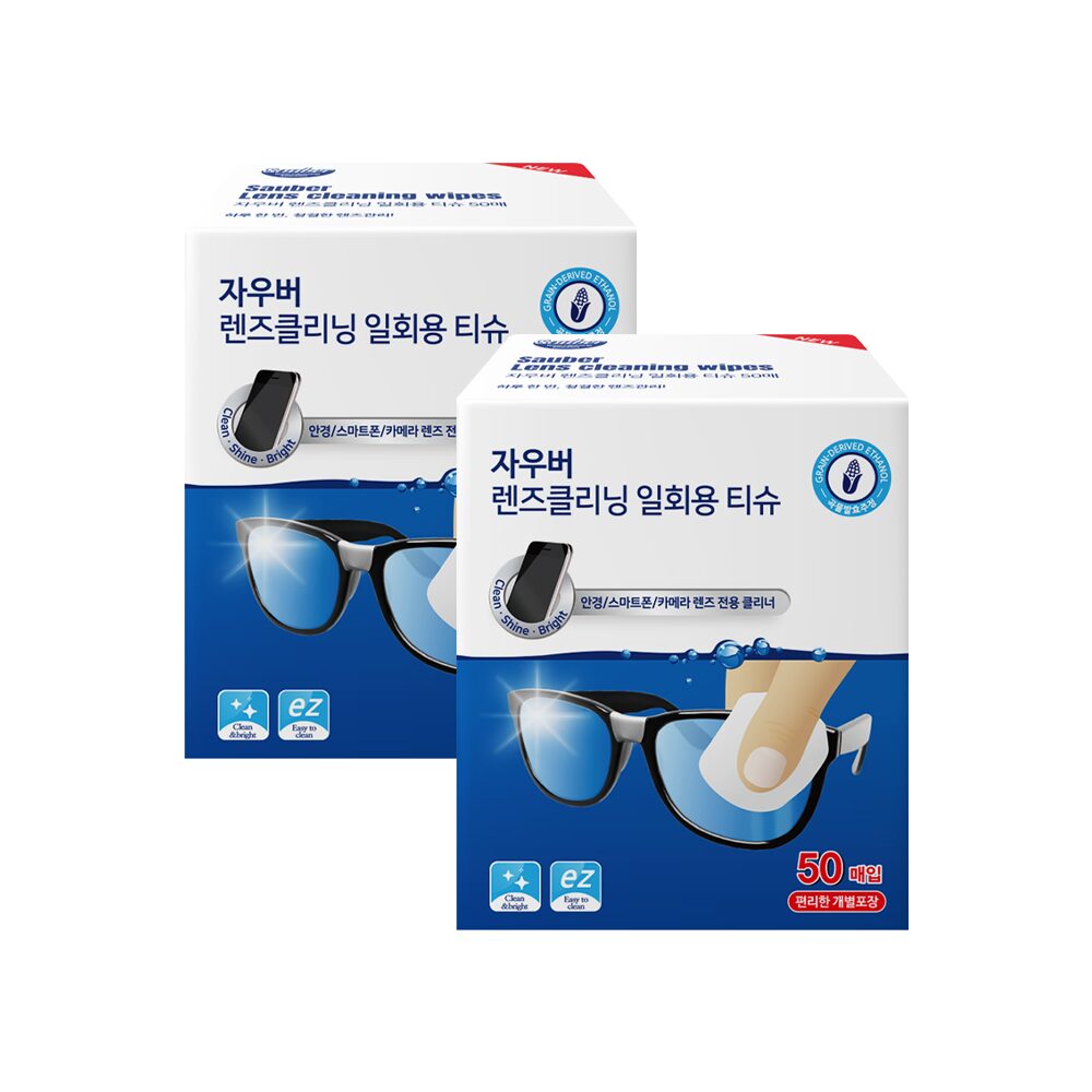 NEW 렌즈클리너 클리닝 일회용티슈 50매X2개