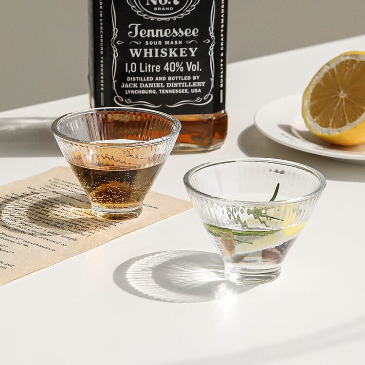 [브랜드세일] 롬버스 플리츠 사케잔 예쁜 감성 소주잔 찻잔 75ml