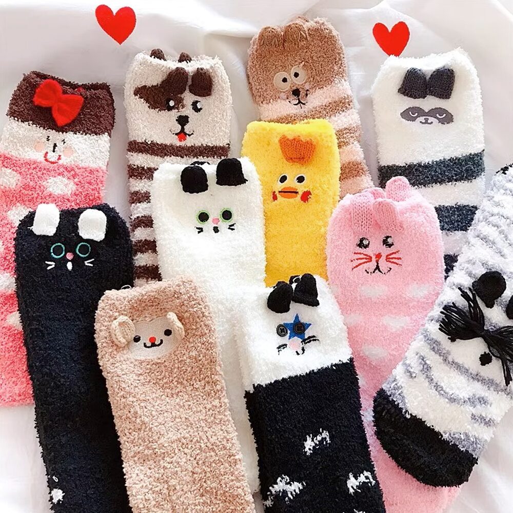 선물용 캐릭터 수면양말 남녀공용 방한 용품 (포장박스 포함) 15type