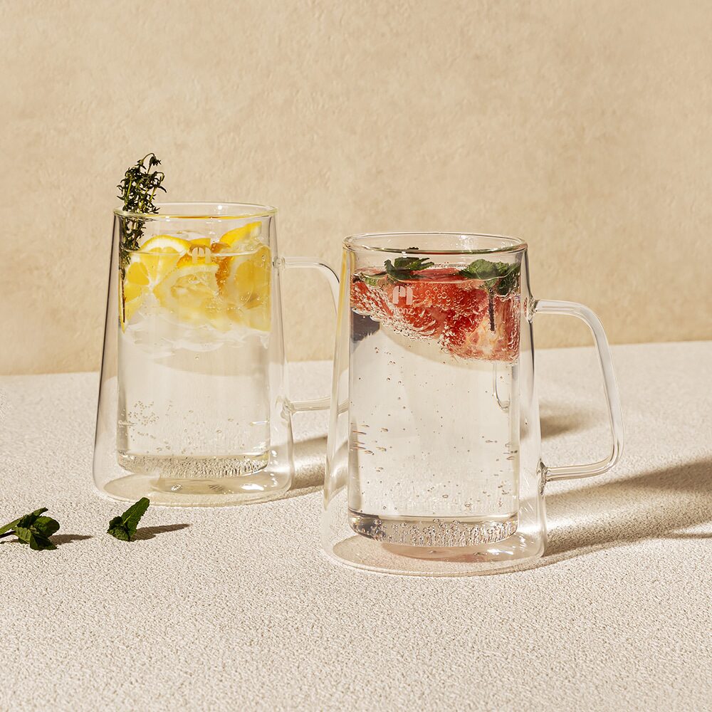 1+1 몬즈 더블월 내열유리 이중컵 루체 L 540ml (총2P)