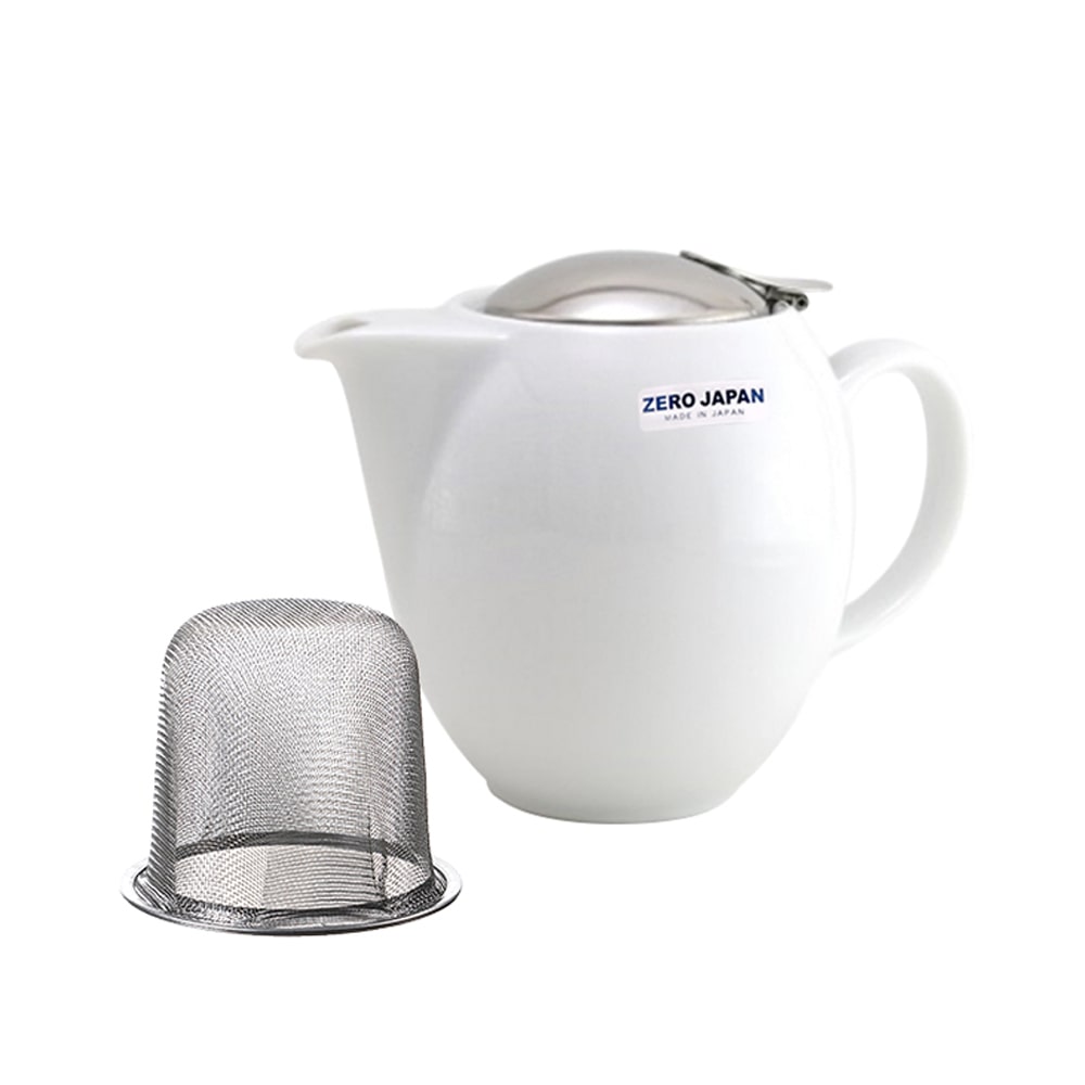 제로재팬 티포트 라운드 350ml 화이트 (BBN-01WH) 도자기 티팟세트