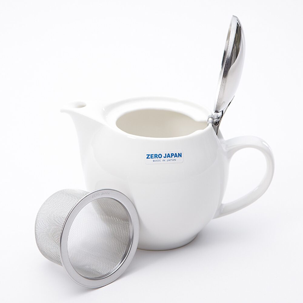 제로재팬 티포트 라운드 450ml 화이트 (BBN-02WH) 도자기 티팟세트
