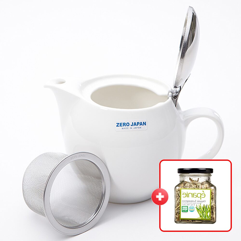 제로재팬 티포트 라운드 680ml 화이트 (BBN-04WH) 도자기 티팟세트
