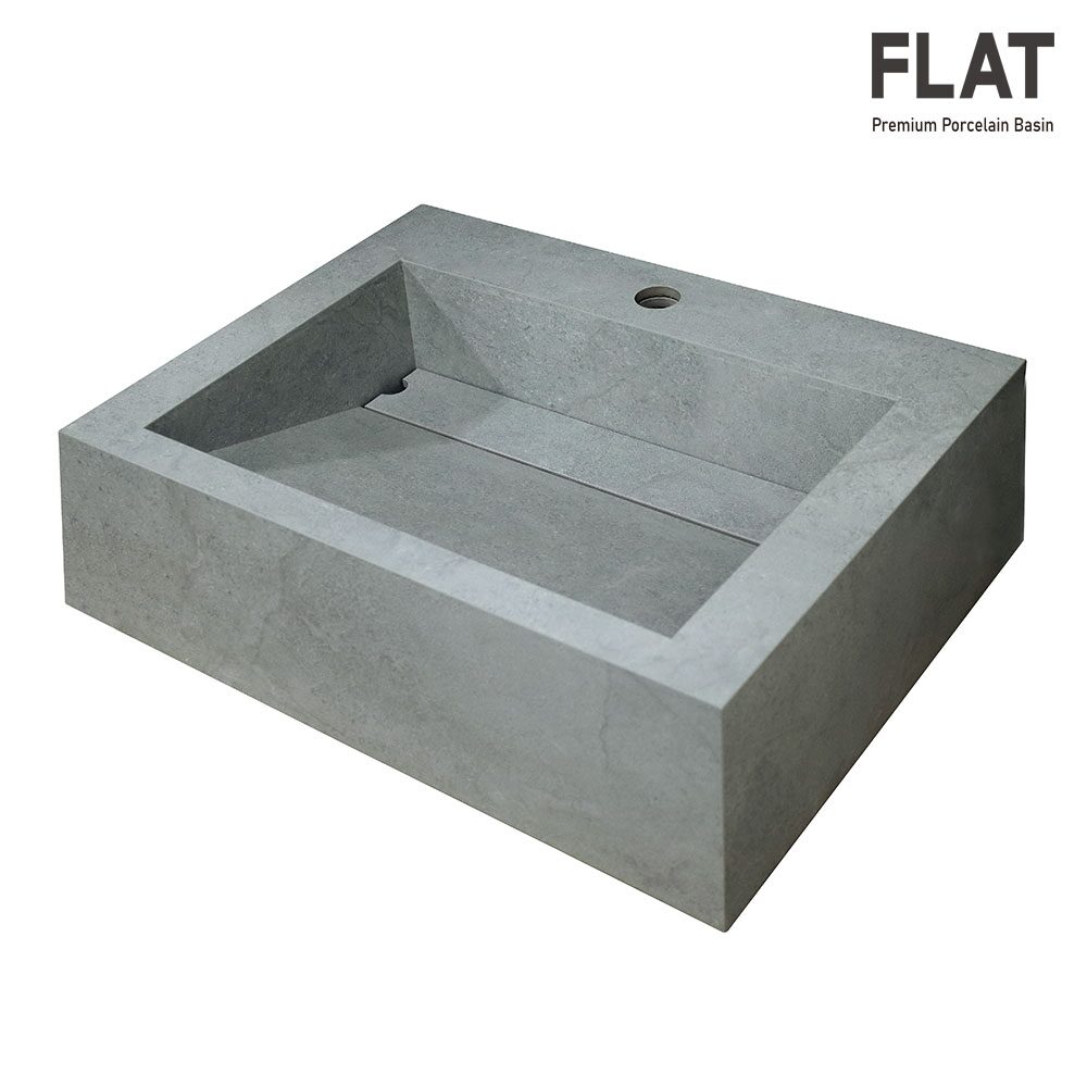포세린 타일 조적 벽걸이 사각 세면대 플랫 FLAT-7 타공 무타공