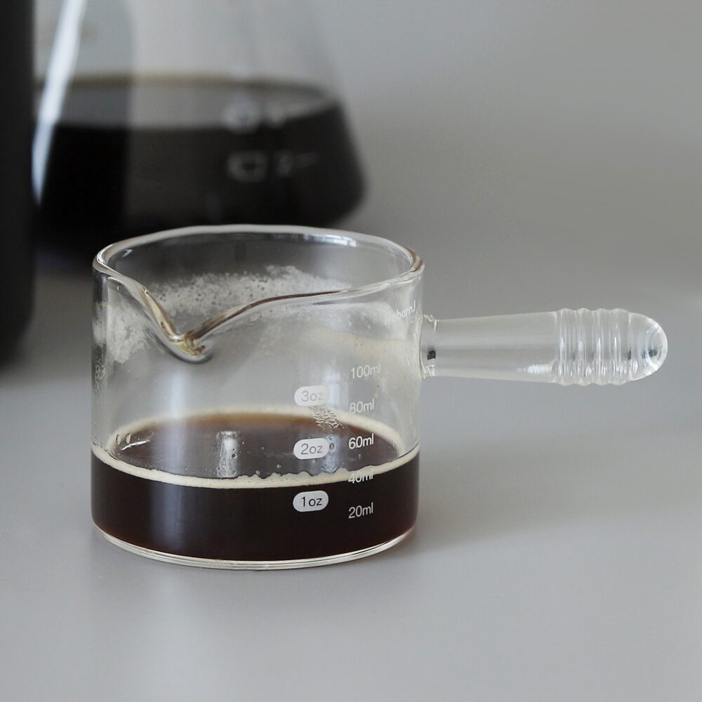 1+1 바리스타 에스프레소 글라스 샷잔 100ml 일자형핸들 / 3oz 내열유리 시럽잔