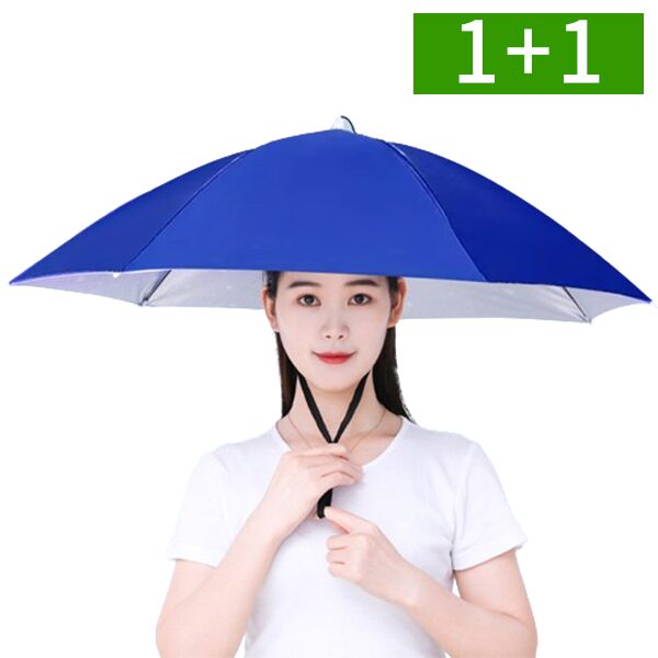 1+1 우산모자 자외선차단 머리우산 암막양산 69cm 여름 햇빛가리개