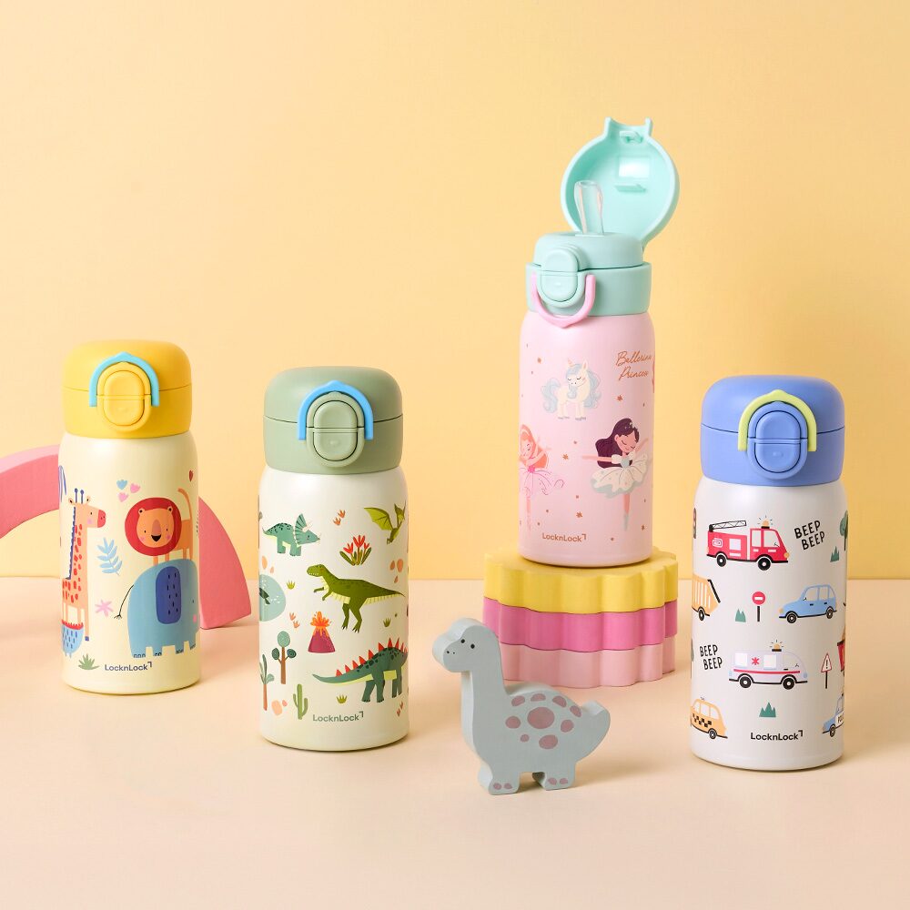 스쿨핏 마이픽 듀얼캡 원터치 텀블러 350ml(빨대캡 내장)
