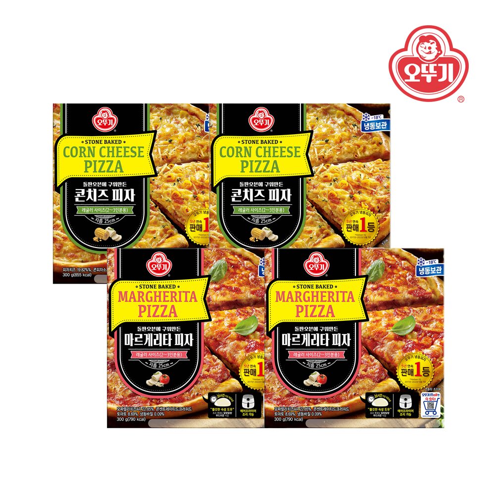 마르게리타 피자 300g*2개+콘치즈 피자 300g*2개