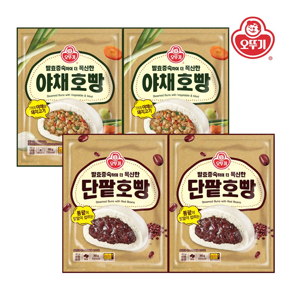 발효증숙 야채호빵/단팥호빵 360g*4개 2종 택1