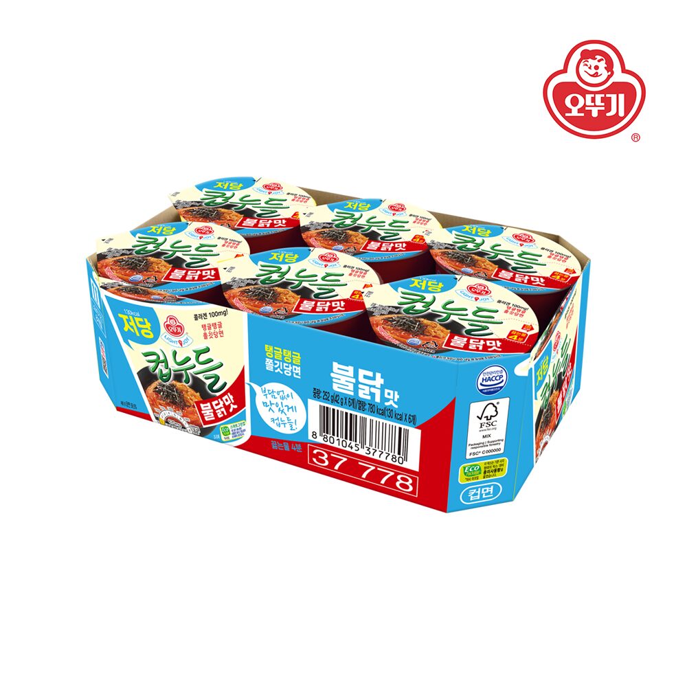 LIGHT&JOY 저당컵누들 불닭맛 컵 (42g*6)