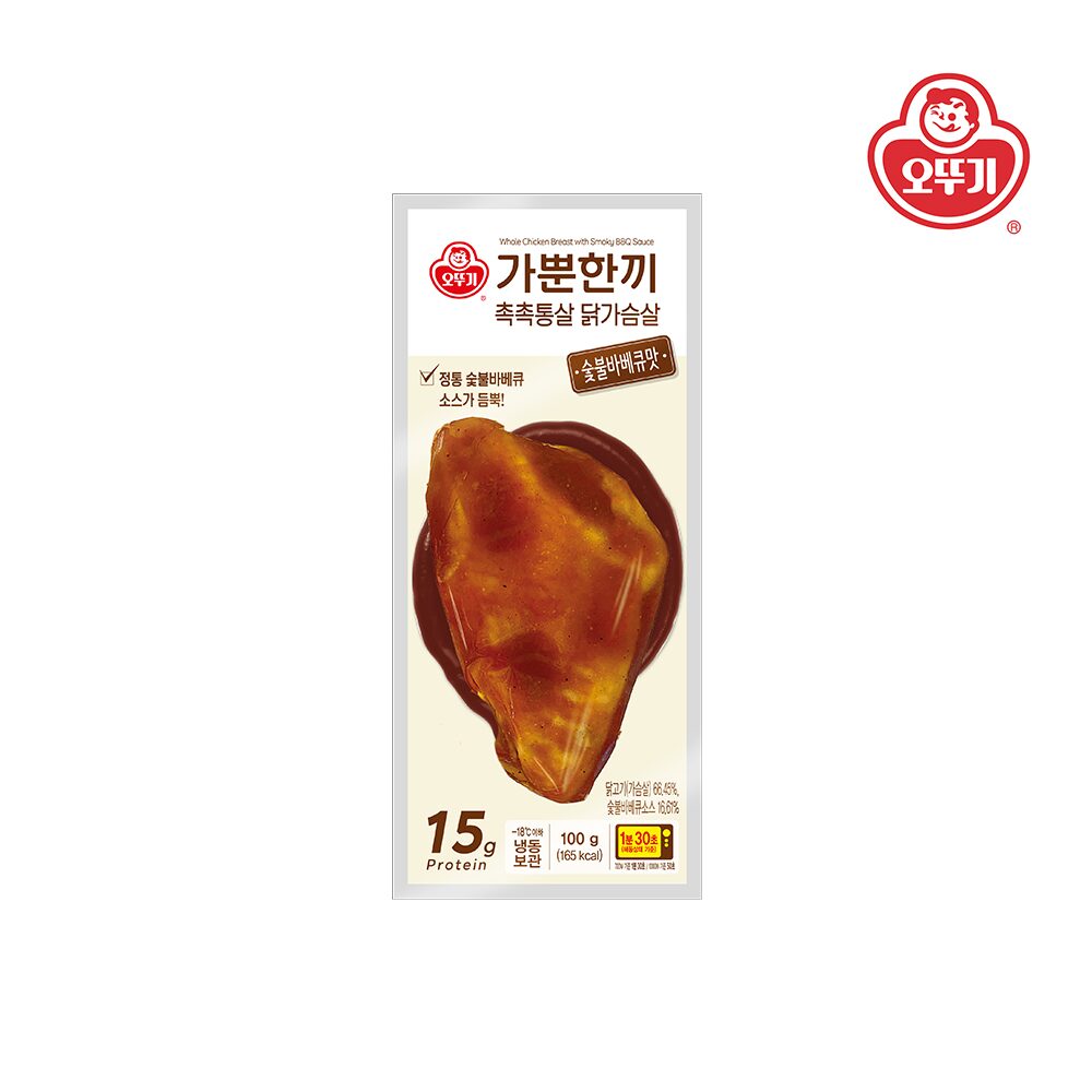 가뿐한끼 촉촉통살 닭가슴살 숯불바베큐맛 100g