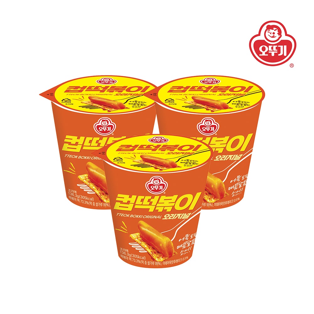 오뚜기 컵떡볶이 오리지널 136.3g*3개