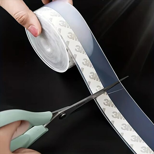 투명 실리콘 문풍지 바람막이 외풍차단 테이프 25mm 5M
