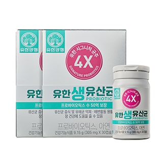유한 생유산균 30캡슐 x2개(2개월분)