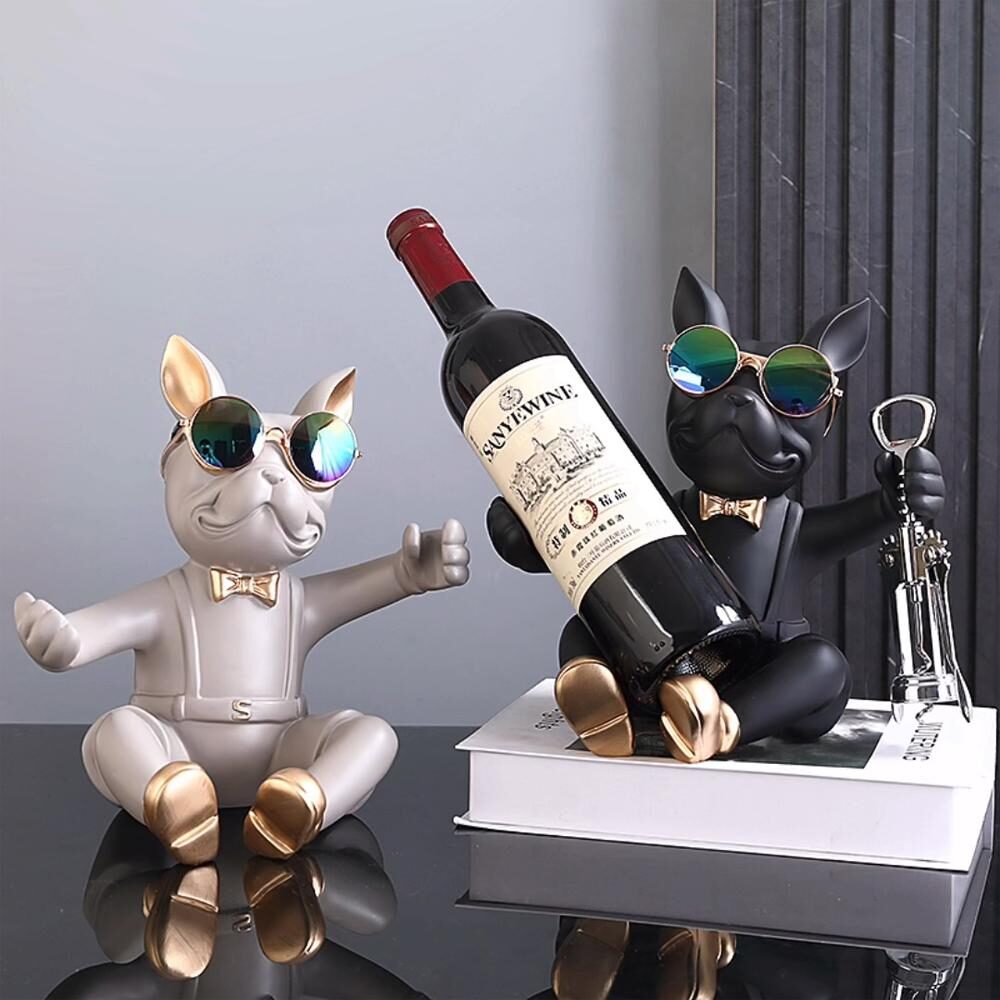 [해외] 앉아있는 불독 와인잔 걸이 와인랙 인테리어소품 와인오프너 증정