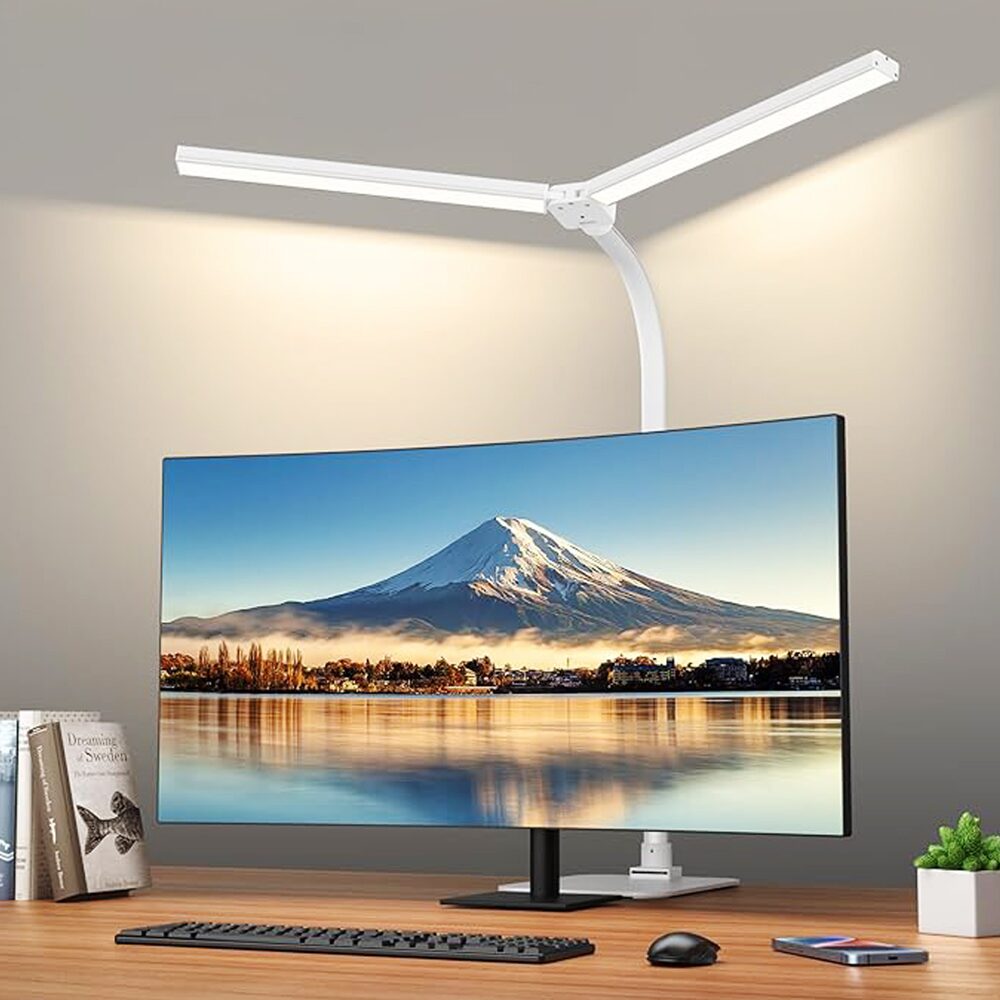듀얼헤드 LED 책상 스탠드 800mm 와이드 조명