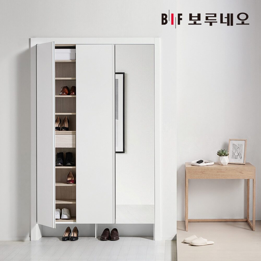 보루네오 거울 신발장 150~240cm 현관장 붙박이장 맞춤 가구제작