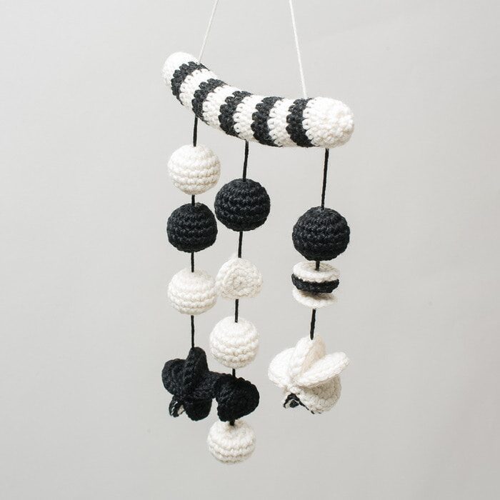 DIY 드림모빌(흑백) 태교뜨개 손뜨개 - crochet 뜨개질 패키지