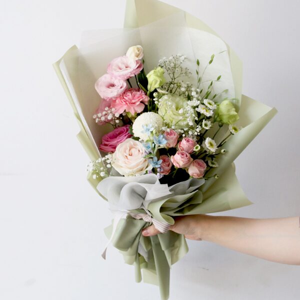 마음까지 물들여요 생화꽃다발(유리화병 포함)