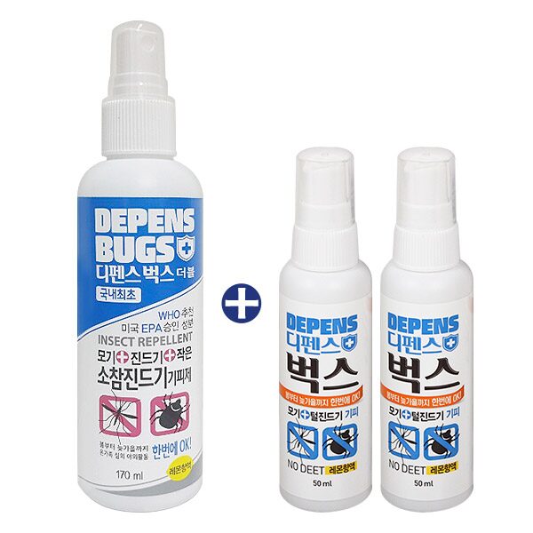디펜스벅스더블 모기/진드기기피제 170ml + 50mlx2