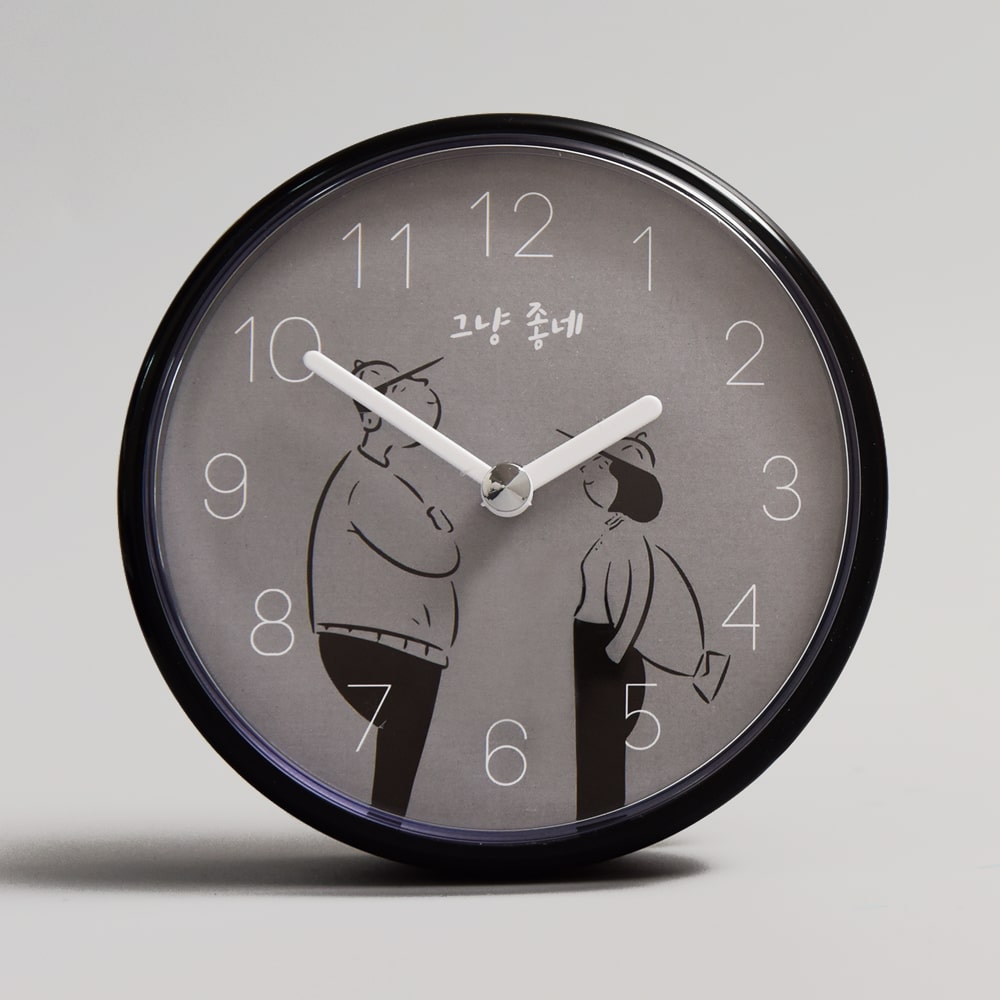 블랙커플 방수 욕실시계 12cm 흡착형 커플D