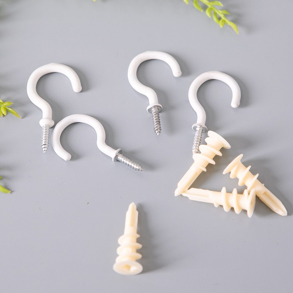 1+1 / 물음표 고리 나사 대 4.5cm (4개입) 천장 벽 걸이 소품 용품 DIY 피스