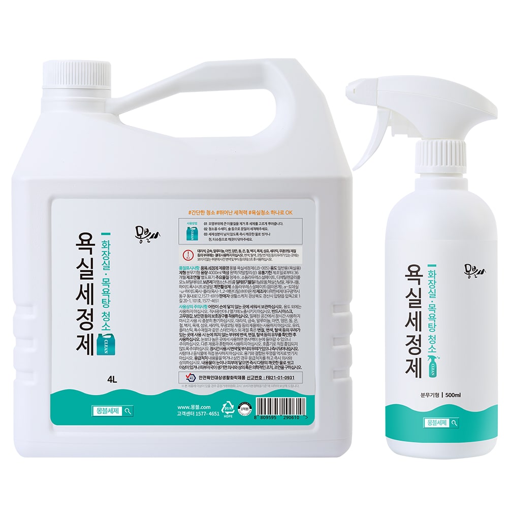 프리미엄 코튼향 화장실청소세제 욕실세정제 500ml+4L