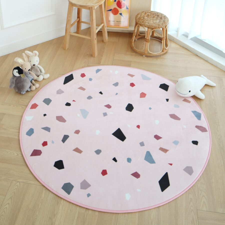 크레파스 극세사 원형 러그 카페트 2size/3color